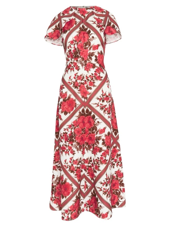 Hill House Dresses & Skirts - Hill House Davina Floral Red & White Midi Dress - Elegant Dress